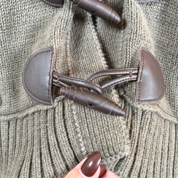 Lauren Ralph Lauren Shawl Collar Cardigan Sweater Women's M Olive Green Toggles - Picture 5 of 8